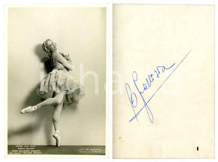 1940 ca MILANO Teatro alla SCALA - Bianca GALLIZIA prima ballerina - AUTOGRAFO