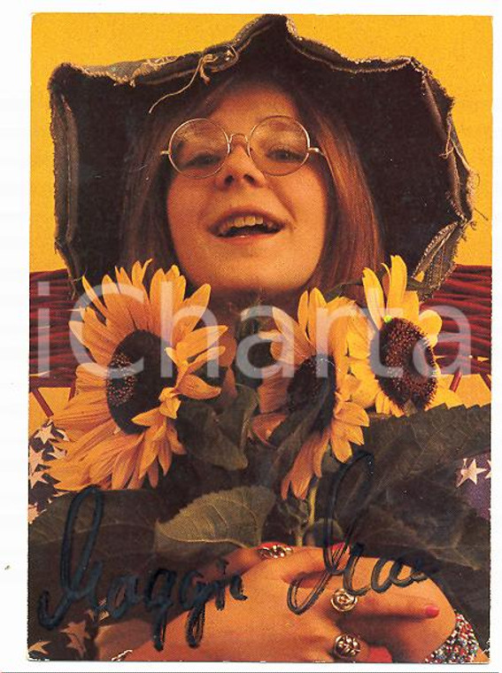 1974 GERMANY Cantante Maggie MAE (Cosima Andrea CARLE) AUTOGRAFO su foto seriale