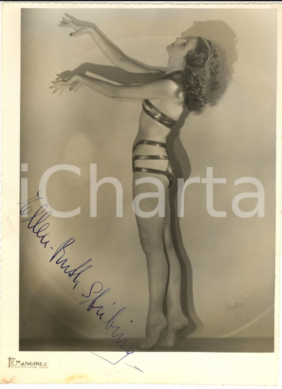 1950 ca VARIETA' Ellen Ruth SBRIBING in costume a liste - Foto con AUTOGRAFO