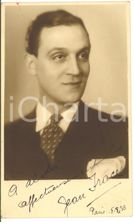 1933 PARIS Musicista Jean IRACE - Fotocartolina con AUTOGRAFO
