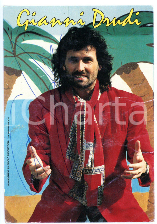1990 ca MUSICA Cantante Gianni DRUDI - Foto seriale con AUTOGRAFO - DANNEGGIATA