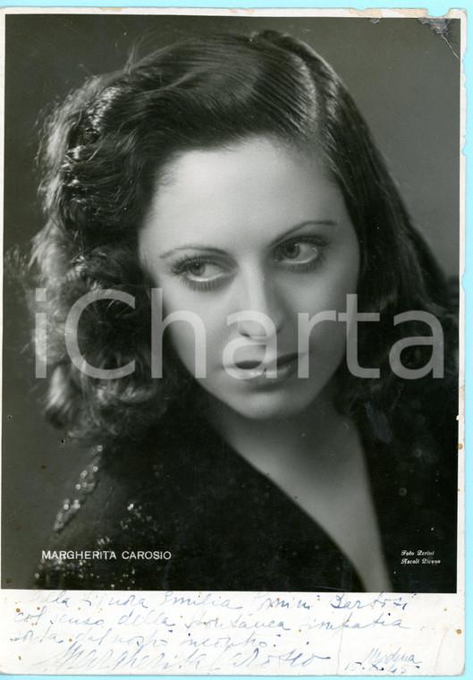 1945 MODENA LIRICA Soprano Margherita CAROSIO - Foto seriale con AUTOGRAFO 18x25