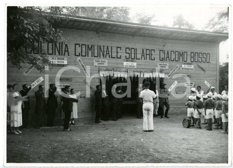 1940 ca PIEMONTE (?) Colonia solare Giacomo Bosso - Autorità in visita - RARA