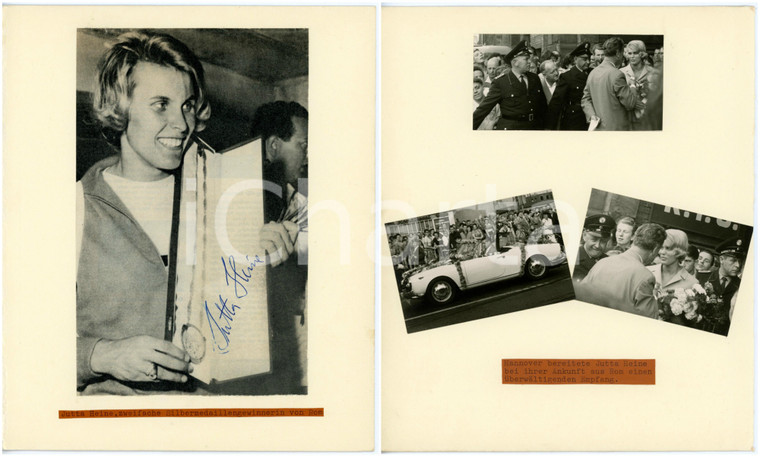 1960 HANNOVER - ATLETICA Jutta HEINE campionessa olimpica - Collage AUTOGRAFO