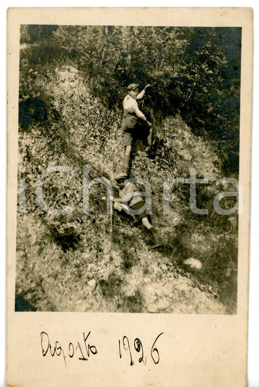 1926 PIEMONTE (?) Bambini in gita in montagna - Fotocartolina FP - NV