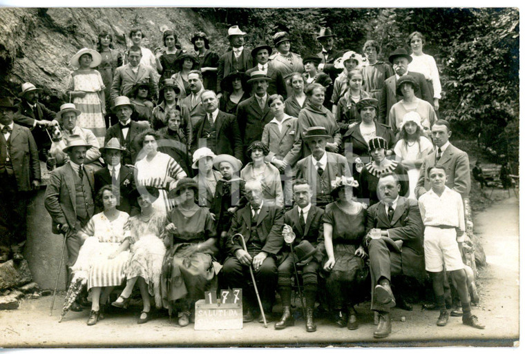 1927 SAINT-VINCENT Comitiva di turisti in gita - Foto di gruppo - FP / NV
