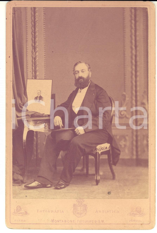 1880 ca TORINO Ritratto di politico con quadro - Foto MONTABONE RARA 11x16 cm