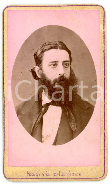1870 ca TORINO Ritratto maschile con foulard *Fotografia DELLA FENICE - CDV