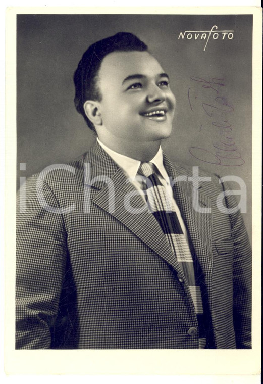 1950 ca MUSICA Cantante Luciano TAJOLI - Foto con autografo 10x15 cm