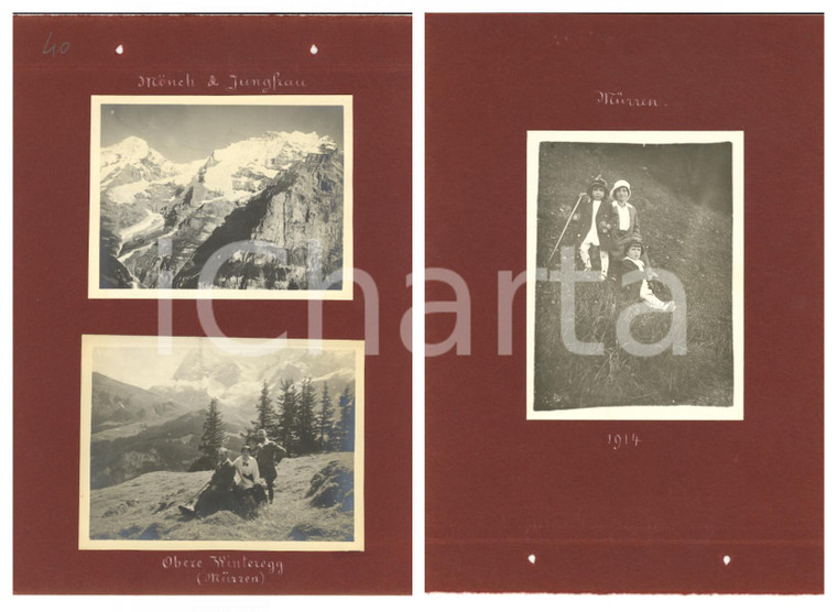 1914 MURREN (CH) MONCH e JUNGFRAU - WINTEREGG - Famiglia - Lotto 3 foto