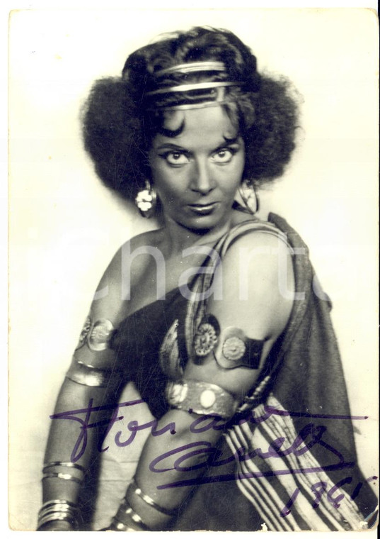 1971 LIRICA Soprano Floriana CAVALLI in "Aida" - Cartolina con AUTOGRAFO 10x15