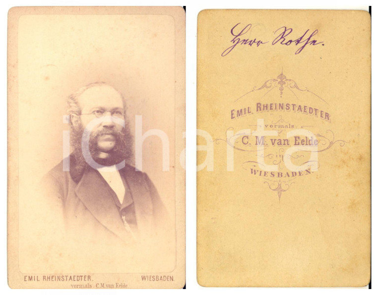 1880 ca WIESBADEN BOTANICA Ritratto di studioso - Foto RHEINSTAEDTER - CDV