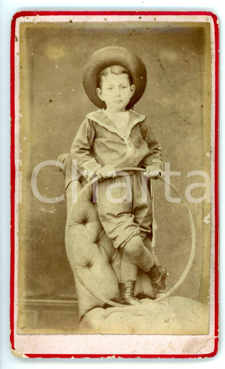 1880 ca FRANCE (?) Marinaretto con il cerchio - Fotografia CDV