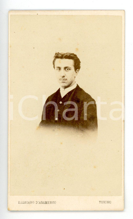 1860 ca TORINO Ritratto maschile in abito scuro *Foto BALBIANO D'ARAMENGO - CDV