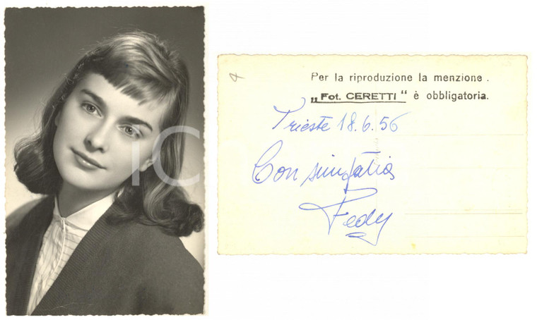 1956 TRIESTE CINEMA Attrice Federica RANCHI "Fedy" - Foto seriale con AUTOGRAFO
