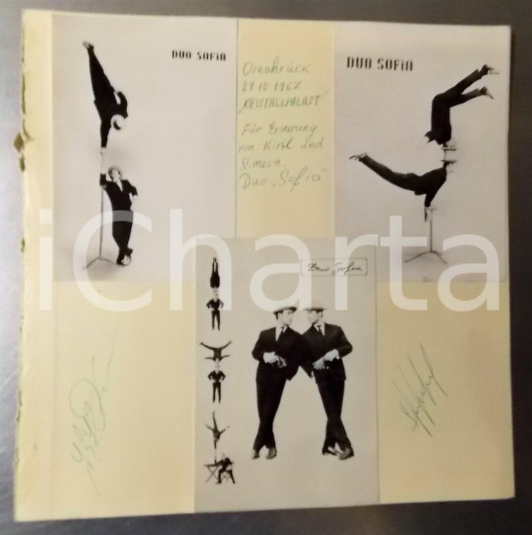 1967 OSNABRUCK Kristallpalast - Portrait of DUO SOFIA acrobats - AUTOGRAPH 24x24