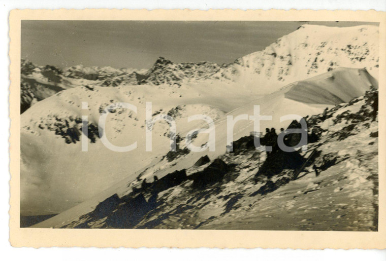 1940 COLLE DEL LONGET Panorama con Alpini al campo *Fotografia 14x9 cm