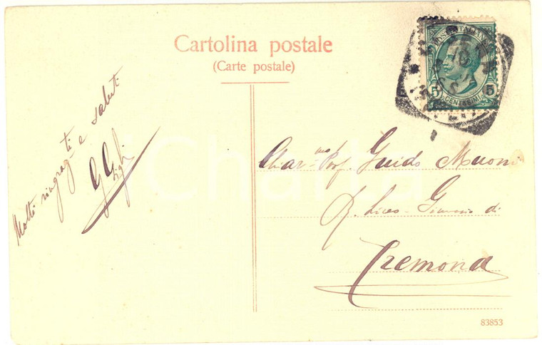 1908 CESENA Cartolina prof. Giuseppe GIGLI a Guido MUONI - AUTOGRAFO FP VG