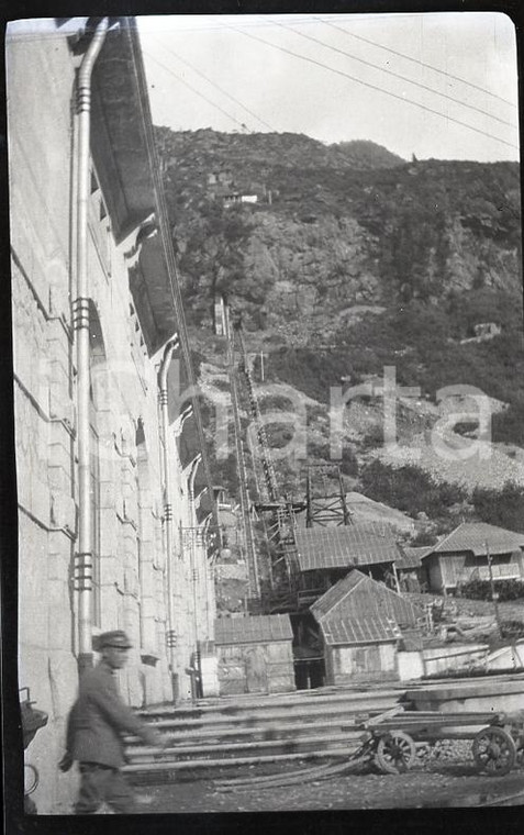 6X4cm NEGATIVO ORIGINALE * 1907 LAGO D'ARNO Centrale idroelettrica 