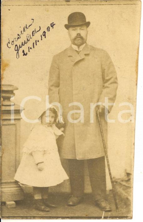 1904 TRIESTE Corsia Giulia - Famiglia MORPURGO - Padre e figlia - Foto 6x9 cm