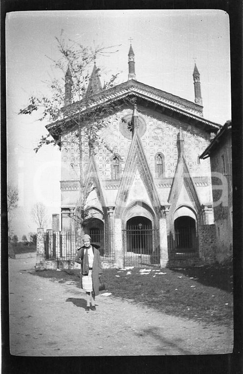 6X4cm NEGATIVO ORIGINALE*1927 BUTTIGLIERA ALTA Abbazia Sant'Antonio Ranverso 1