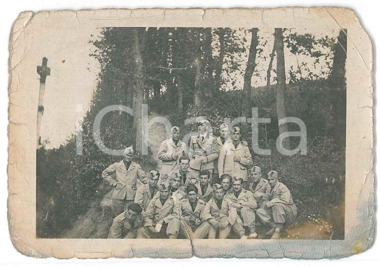 1940 ca WW2 Area di CAMPOBASSO Gruppo di soldati - Foto DANNEGGIATA 10x6 cm