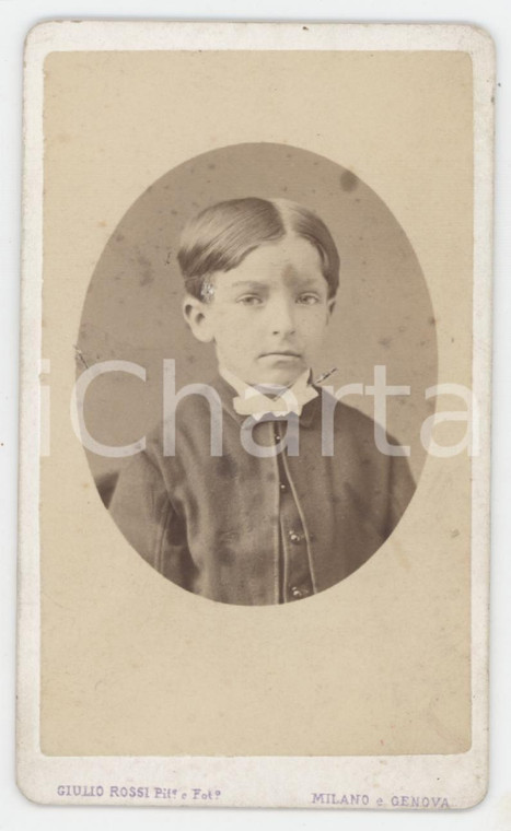 1870 ca MILANO Ritratto di Antonio MEDA bambino - Foto Giulio ROSSI CDV