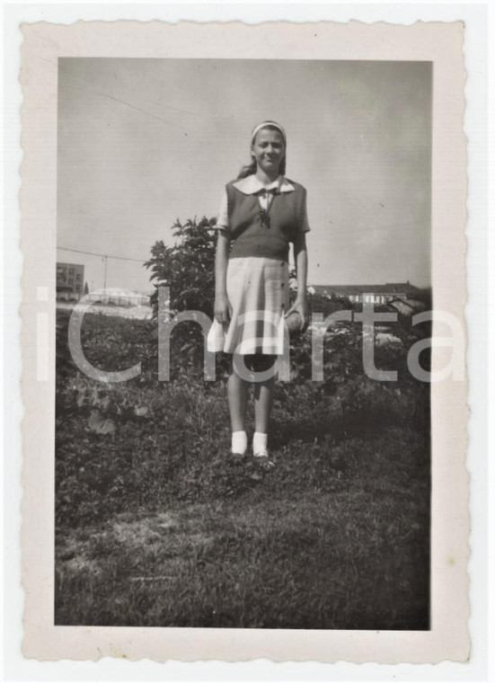 1947 COSTUME ITALIA Ragazza con la palla - Foto anonima 6x9 cm