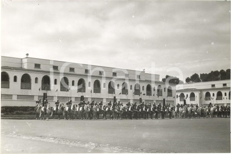 1955 ca MAROC Cerimonia con le guardie a cavallo (2) Fotografia 20x13 cm