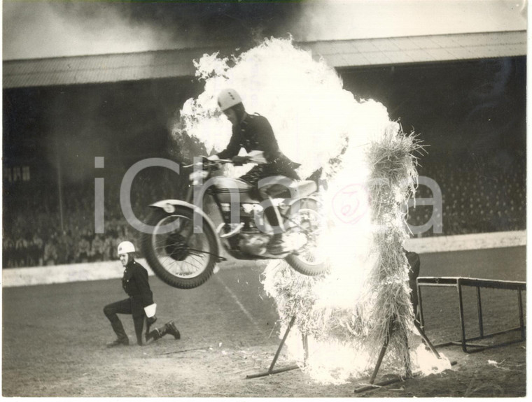 1954 CATTERICK CAMP Royal Signals Motorcycle Display Team during an exhibition