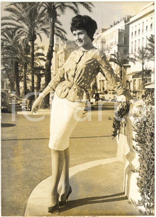 1960 NICE Promenade des Anglais - Louisette NAGORI Miss Mannequin Côte d'Azur