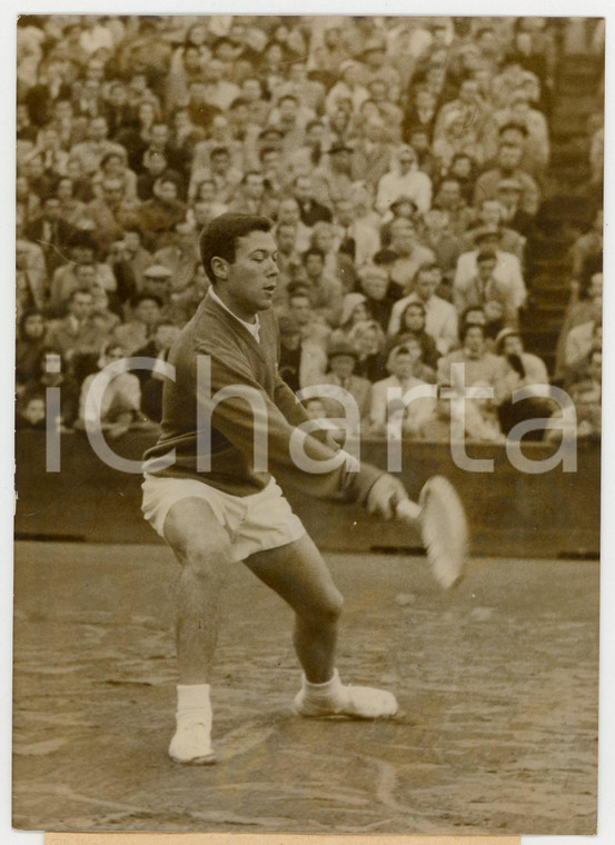 1956 ROLAND GARROS Coppa Davis - Nicola PIETRANGELI vs Paul REMY *Foro 13x18 cm
