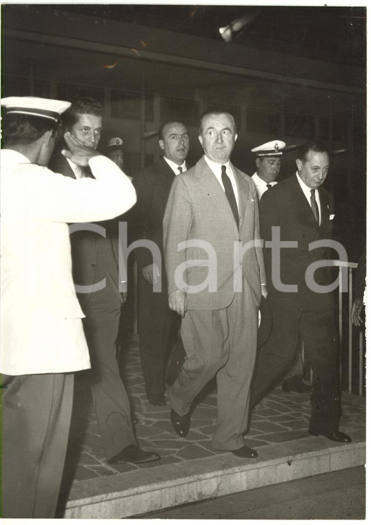 1957 ROMA - Ministro degli Esteri Giuseppe PELLA in partenza per NEW YORK *Foto