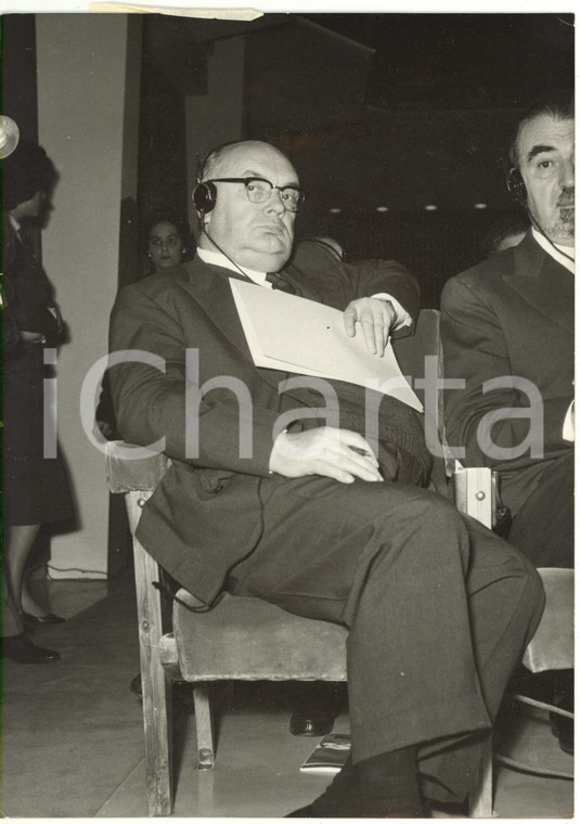 1958 ROMA - Segretario generale NATO Paul-Henri SPAAK durante una conferenza