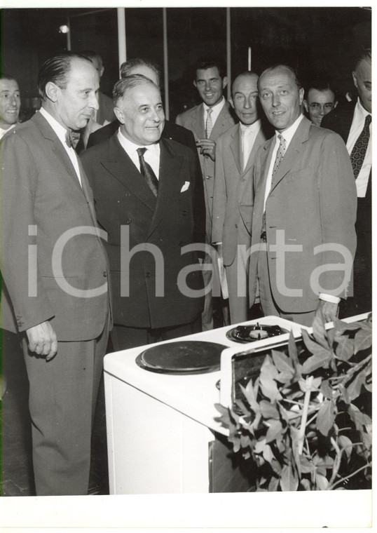 1956 MILANO - Ministro Giovanni BRASCHI inaugura mostra radio e televisione 