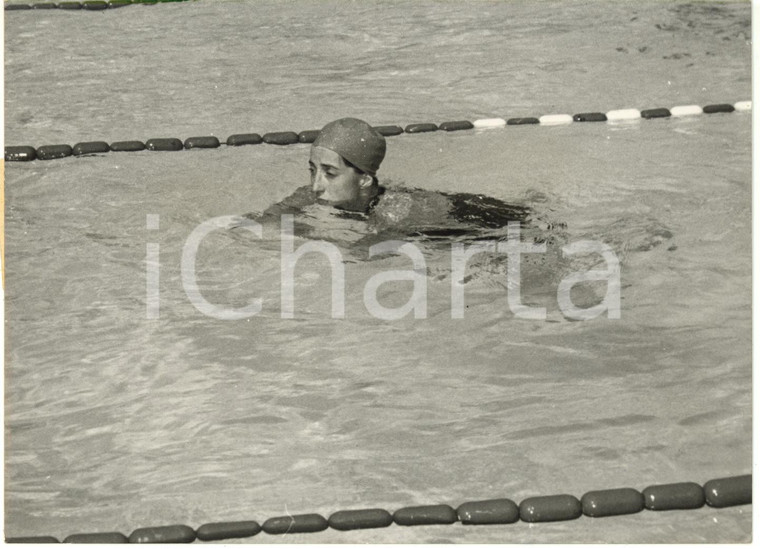 1954 TORINO Campionati Europei NUOTO - Jutta LANGENAU nuovo record 100m farfalla