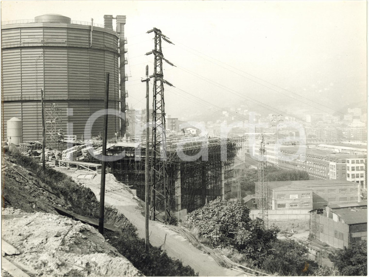 1962 GENOVA - PONTE MORANDI - Inizio lavori di costruzione Viadotto Polcevera