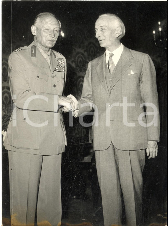 1958 ROMA Antonio SEGNI riceve maresciallo Bernard MONTGOMERY - Foto 13x18 cm