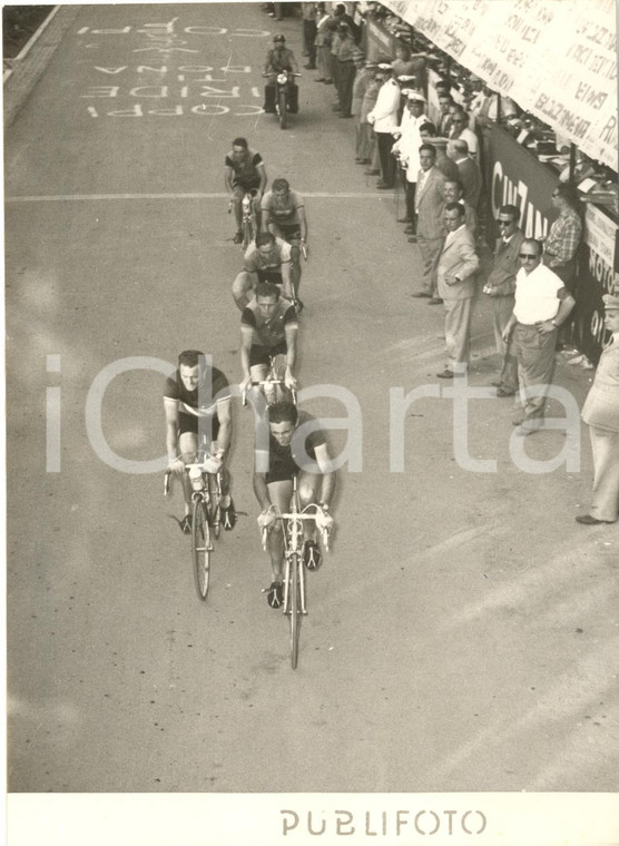 1955 ROMA Mondiali CICLISMO su strada - Fausto COPPI guida il gruppo *Foto 13x18