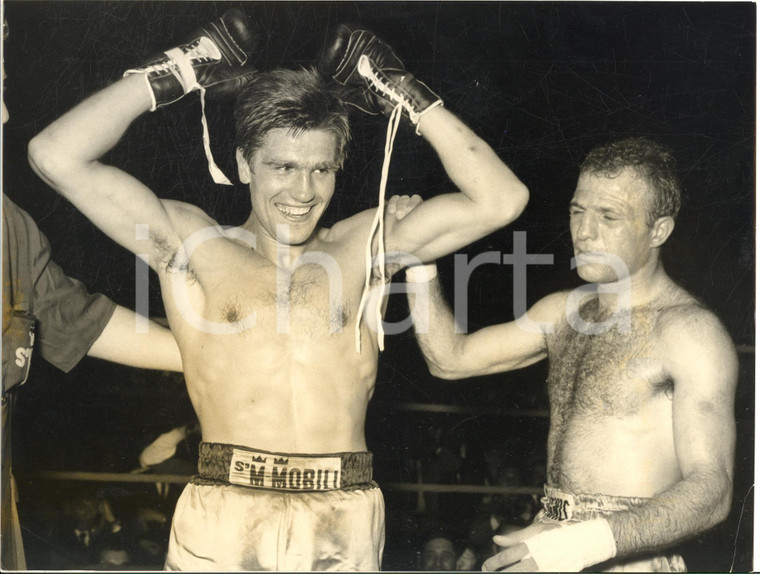 1965 BOXE MILANO Incontro Sandro MAZZINGHI - Nino BENVENUTI *Foto 24x18 cm