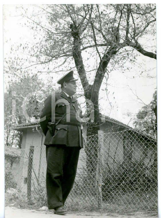 1960 ca BOLOGNA Via CASTIGLIONE Vigile urbano di guardia a quercia garibaldina