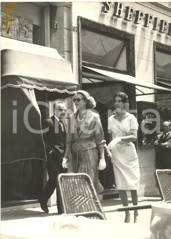 1959 ROMA Grace KELLY e Ranieri di Monaco nei negozi di Via Veneto *Foto 13x18