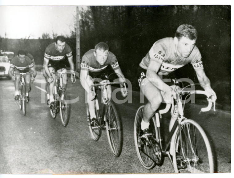 1960 CICLISMO PARIGI-NIZZA Gien-Bourges - Rik VAN LOOY con gregari squadra FAEMA