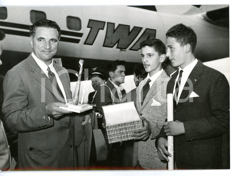 1957 ROMA TWA Franco INGARGIOLA riceve George CHRISTOPHER sindaco SAN FRANCISCO