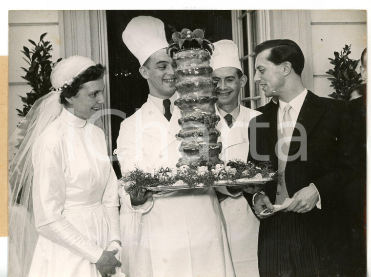 1954 BERLIN PALAIS SCHAMBURG Torta nuziale Heribert MULTHAUPT e Lotte ADENAUER
