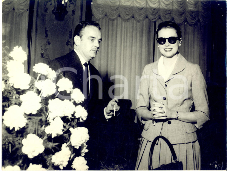 1957 GENOVA Hotel Colombia - Ranieri di Monaco e Grace Kelly - Foto 24x18