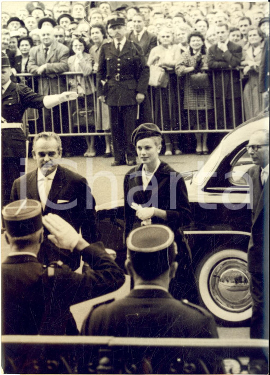 1959 PARIS Raniers et Grace de Monaco arrivent à l'Hotel de Ville - Photo 13x18
