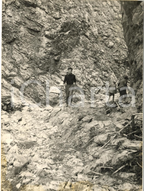 1954 Alluvione SAN GIOVANNI BIANCO - Strada per Val Taleggio allagata *Foto