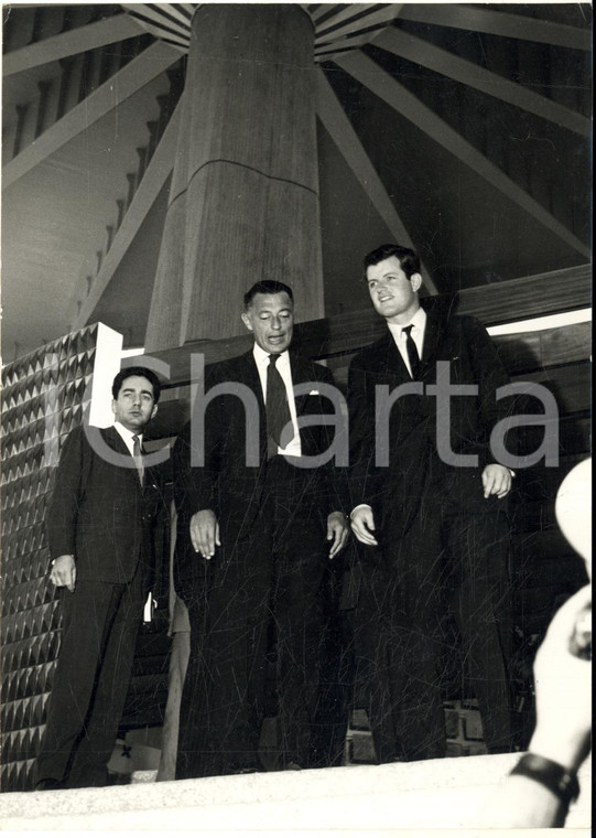 1961 TORINO Ted KENNEDY e Gianni AGNELLI in visita a ITALIA '61 *Foto 13x18 cm