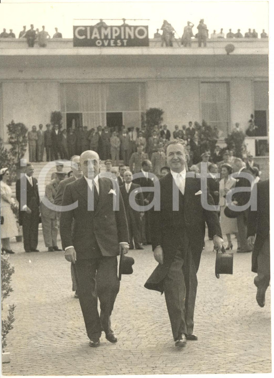 1953 ROMA CIAMPINO Giuseppe PELLA accoglie ministro Alexandros PAPAGOS - Foto